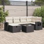 Set de sofás de jardín 7 pzas con cojines ratán sintético negro de , Conjuntos de jardín - Ref: Foro24-3325492, Precio: 432,0...