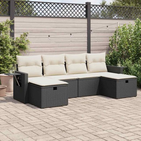 Set de sofás de jardín 6 piezas y cojines ratán sintético negro de , Conjuntos de jardín - Ref: Foro24-3325522, Precio: 359,3...