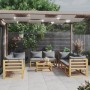 Muebles de jardín 9 pzas cojines madera maciza de acacia de vidaXL, Conjuntos de jardín - Ref: Foro24-3057611, Precio: 948,58...