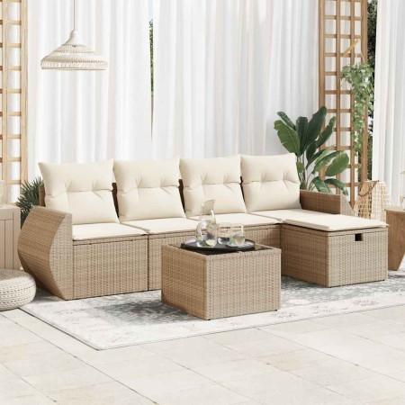 Juego de sofás jardín con cojines 6 pzas ratán sintético beige de , Conjuntos de jardín - Ref: Foro24-3325574, Precio: 448,81...