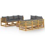 Muebles de jardín 9 pzas cojines madera maciza de acacia de vidaXL, Conjuntos de jardín - Ref: Foro24-3057611, Precio: 948,58...