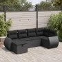 Set de sofás de jardín 6 piezas y cojines ratán sintético negro by , Garden sets - Ref: Foro24-3325581, Price: 402,34 €, Disc...
