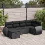 Set de sofás de jardín 6 piezas y cojines ratán sintético negro de , Conjuntos de jardín - Ref: Foro24-3325581, Precio: 428,6...