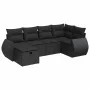 Set de sofás de jardín 6 piezas y cojines ratán sintético negro by , Garden sets - Ref: Foro24-3325581, Price: 402,34 €, Disc...