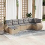 Set sofás de jardín 7 piezas y cojines ratán sintético beige de , Conjuntos de jardín - Ref: Foro24-3325605, Precio: 464,82 €...