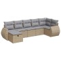 Set sofás de jardín 7 piezas y cojines ratán sintético beige de , Conjuntos de jardín - Ref: Foro24-3325605, Precio: 464,82 €...