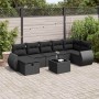 Set de sofás de jardín y cojines 8 piezas ratán sintético negro de , Conjuntos de jardín - Ref: Foro24-3325611, Precio: 505,8...