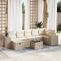 Set de sofás de jardín y cojines 8 piezas ratán sintético beige de , Conjuntos de jardín - Ref: Foro24-3325714, Precio: 558,9...