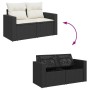 Set de sofás de jardín y cojines 8 piezas ratán sintético negro de , Conjuntos de jardín - Ref: Foro24-3325794, Precio: 463,3...
