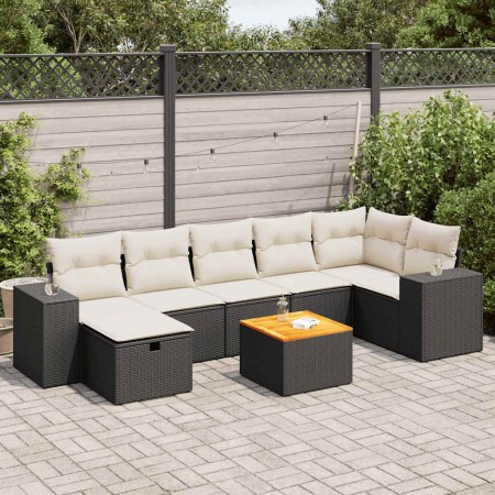 Set de sofás de jardín y cojines 8 piezas ratán sintético negro de , Conjuntos de jardín - Ref: Foro24-3325878, Precio: 475,0...