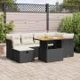 Set sofás jardín y cojines 7 pzas ratán sintético acacia negro de , Conjuntos de jardín - Ref: Foro24-3327973, Precio: 463,96...