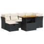 Set sofás jardín y cojines 7 pzas ratán sintético acacia negro de , Conjuntos de jardín - Ref: Foro24-3327973, Precio: 463,96...