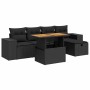 Set sofás jardín y cojines 6 pzas ratán sintético acacia negro de , Conjuntos de jardín - Ref: Foro24-3328077, Precio: 436,83...
