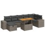 Set sofás jardín y cojines 5 pzas ratán sintético acacia gris de , Conjuntos de jardín - Ref: Foro24-3328096, Precio: 556,03 ...
