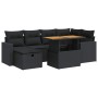 Set sofás jardín y cojines 8 pzas ratán sintético acacia negro de , Conjuntos de jardín - Ref: Foro24-3328000, Precio: 518,15...