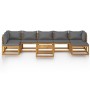 Muebles de jardín 8 pzas cojines madera maciza de acacia de vidaXL, Conjuntos de jardín - Ref: Foro24-3057630, Precio: 914,71...