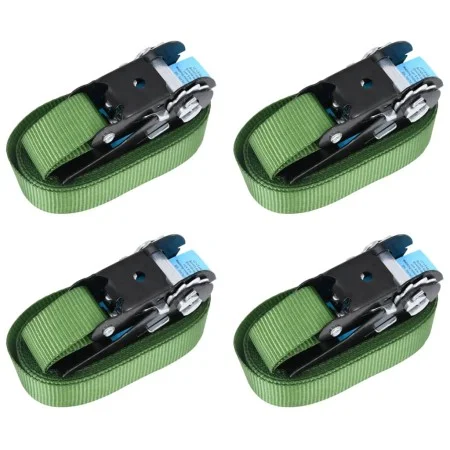 Correas de sujeción de trinquete 4 unidades verde 800 daN 6 m de vidaXL, Correas de amarre - Ref: Foro24-148893, Precio: 19,7...