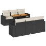 Set de sofás de jardín 7 pzas con cojines ratán sintético negro de , Conjuntos de jardín - Ref: Foro24-3326996, Precio: 497,6...
