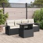Set de muebles de jardín 5 pzas y cojines ratán sintético negro de , Conjuntos de jardín - Ref: Foro24-3326397, Precio: 354,4...