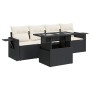 Set de muebles de jardín 5 pzas y cojines ratán sintético negro de , Conjuntos de jardín - Ref: Foro24-3326397, Precio: 354,4...