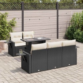 Set de sofás de jardín 6 piezas y cojines ratán sintético negro de , Conjuntos de jardín - Ref: Foro24-3326407, Precio: 462,7...