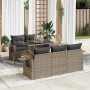 Set de muebles de jardín 6 pzas y cojines ratán sintético gris de , Conjuntos de jardín - Ref: Foro24-3326411, Precio: 482,09...