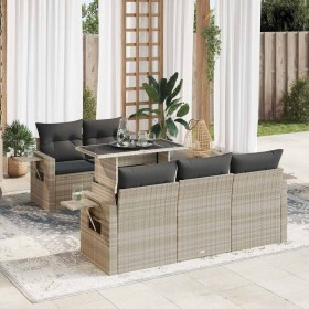 Set de sofás de jardín 6 pzas y cojines ratán sintético gris de , Conjuntos de jardín - Ref: Foro24-3326413, Precio: 474,43 €...