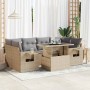 Set sofás de jardín 7 piezas y cojines ratán sintético beige de , Conjuntos de jardín - Ref: Foro24-3326430, Precio: 547,63 €...