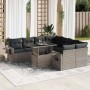Set de sofás de jardín con cojines 9 pzas ratán sintético gris de , Conjuntos de jardín - Ref: Foro24-3326451, Precio: 617,45...