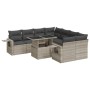 Set muebles jardín 9 pzas y cojines ratán sintético gris claro de , Conjuntos de jardín - Ref: Foro24-3326453, Precio: 666,89...