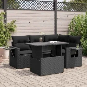 Set de muebles de jardín 5 pzas y cojines ratán sintético negro de , Conjuntos de jardín - Ref: Foro24-3326466, Precio: 428,5...