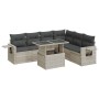 Set de sofás de jardín 7 pzas con cojines ratán PE gris claro de , Conjuntos de jardín - Ref: Foro24-3326493, Precio: 519,80 ...