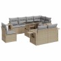 Set de sofás de jardín con cojines 9 pzas ratán sintético beige de , Conjuntos de jardín - Ref: Foro24-3326500, Precio: 703,7...