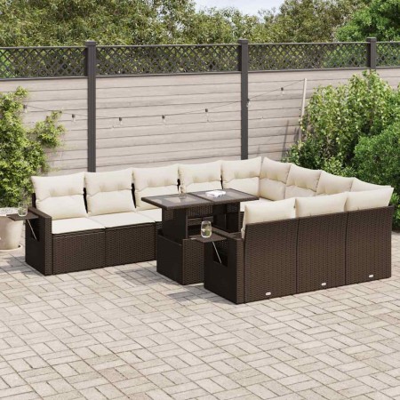Set de sofás de jardín 11 pzas cojines ratán sintético marrón de , Conjuntos de jardín - Ref: Foro24-3326554, Precio: 782,81 ...