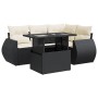 Set de muebles de jardín 5 pzas y cojines ratán sintético negro de , Conjuntos de jardín - Ref: Foro24-3326627, Precio: 386,5...