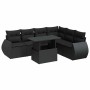 Set de sofás de jardín 7 pzas con cojines ratán sintético negro de , Conjuntos de jardín - Ref: Foro24-3326646, Precio: 518,5...