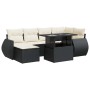 Set de sofás de jardín 7 pzas con cojines ratán sintético negro de , Conjuntos de jardín - Ref: Foro24-3326667, Precio: 483,0...
