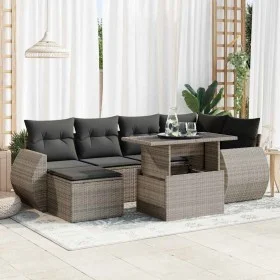 Set de sofás de jardín 7 pzas con cojines ratán sintético gris de , Conjuntos de jardín - Ref: Foro24-3326671, Precio: 486,94...