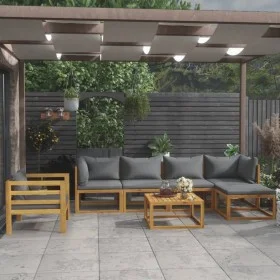 Garden furniture 7 pcs cushions solid acacia wood by vidaXL, Garden sets - Ref: Foro24-3057606, Price: 794,73 €, Discount: %