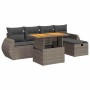 Set sofás jardín y cojines 6 pzas ratán sintético acacia gris de , Conjuntos de jardín - Ref: Foro24-3328054, Precio: 415,53 ...