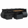 Set sofás jardín y cojines 8 pzas ratán sintético acacia negro de , Conjuntos de jardín - Ref: Foro24-3328056, Precio: 516,52...