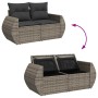 Set sofás jardín y cojines 8 pzas ratán sintético acacia gris de , Conjuntos de jardín - Ref: Foro24-3328061, Precio: 519,13 ...