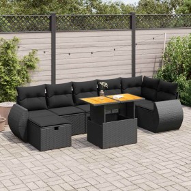 Set sofás jardín y cojines 5 pzas ratán sintético acacia negro de , Conjuntos de jardín - Ref: Foro24-3328063, Precio: 553,83...