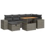 Set sofás jardín y cojines 8 pzas ratán sintético acacia gris de , Conjuntos de jardín - Ref: Foro24-3328089, Precio: 514,46 ...