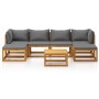Muebles de jardín 7 pzas cojines madera maciza de acacia de vidaXL, Conjuntos de jardín - Ref: Foro24-3057621, Precio: 664,71...