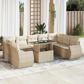 Juego de sofás jardín con cojines beige 10 pzas ratán sintético de , Conjuntos de jardín - Ref: Foro24-3326699, Precio: 842,7...