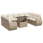 Juego de sofás jardín con cojines beige 10 pzas ratán sintético de , Conjuntos de jardín - Ref: Foro24-3326699, Precio: 842,7...