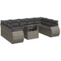 Set de sofás de jardín y cojines 10 pzas ratán sintético gris de , Conjuntos de jardín - Ref: Foro24-3326701, Precio: 731,86 ...