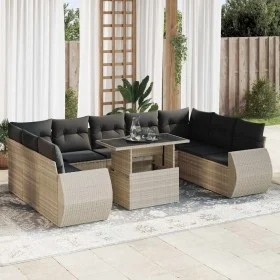 Set sofás jardín 10 pzas con cojines ratán sintético gris claro de , Conjuntos de jardín - Ref: Foro24-3326703, Precio: 803,1...