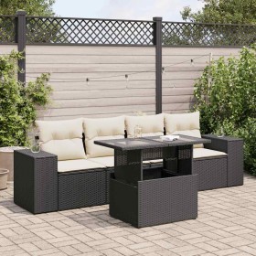 Set de muebles de jardín 5 pzas y cojines ratán sintético negro de , Conjuntos de jardín - Ref: Foro24-3326717, Precio: 361,1...